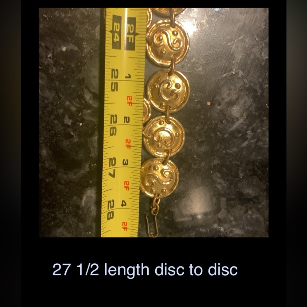 🎉HP🎉 Vintage EDOUARD RAMBAUD PARIS  Heart/Disc gold Belt - Picture 13 of 15